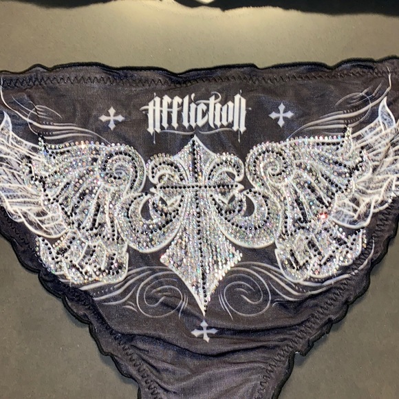NWT Affliction Black Premium Stone Flower Bikini - Picture 5 of 8